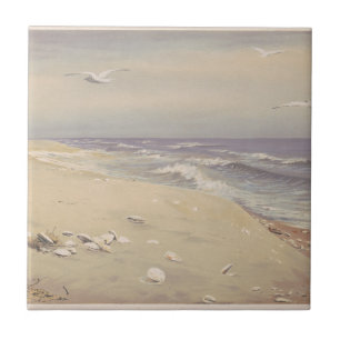 On the Beach (1879) – Vintage Coastal Art Ceramic Tile