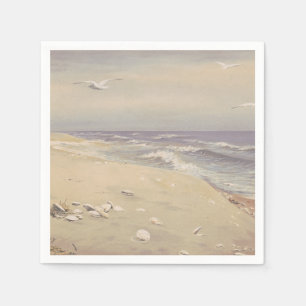 On the Beach (1879) – Vintage Coastal Art Napkins