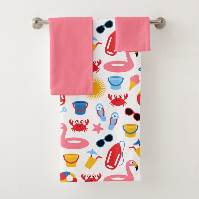 On the beach bath towel set (Insitu)
