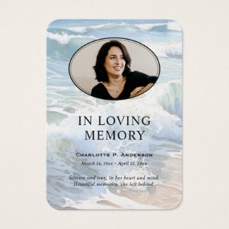 On the Beach Photo Memorial Prayer Cards