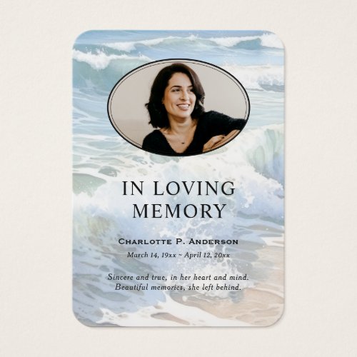 On the Beach Photo Memorial Prayer Cards