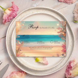 On the beach rsvp card