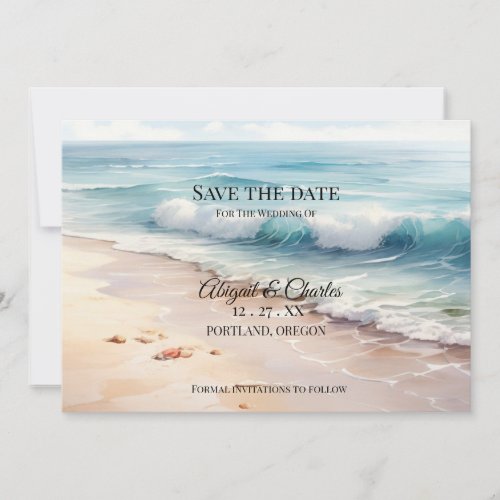 On the beach Save the date 