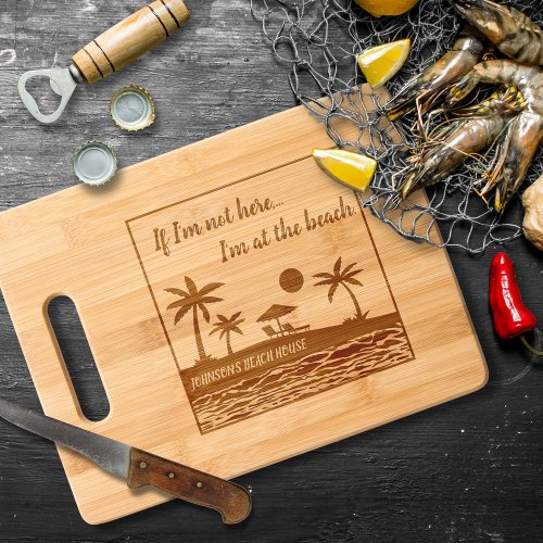 On the Beach Silhouette Etched Cutting Boards