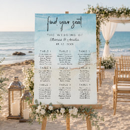 On The Beach Summer Wedding Seating Chart Foam Board
