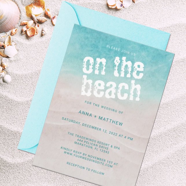 On The Beach Tropical Watercolor Invitation (Creator Uploaded)