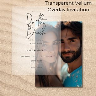 On the Beach Vellum Overlay Wedding Vellum Invitations