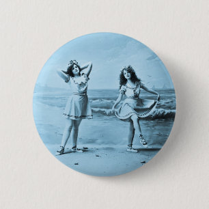 On The Beach vintage 1902 Button