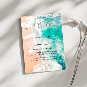 On The Beach : Watercolor Beach Wedding  Invitation