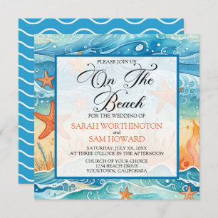 On The Beach Wedding Invitation