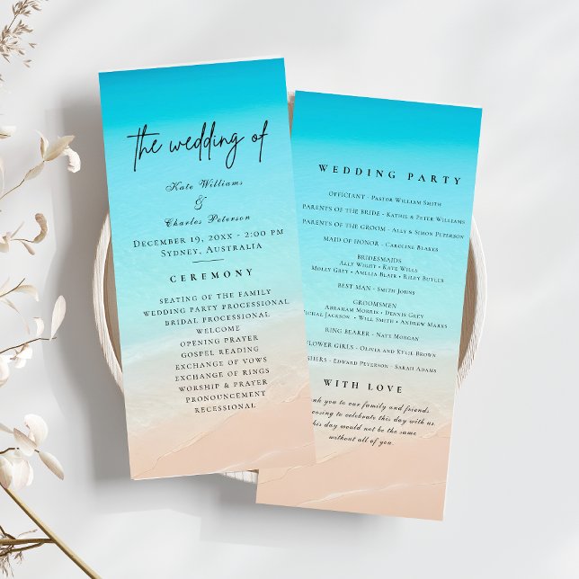 On the beach Wedding Program  (Creator Uploaded)