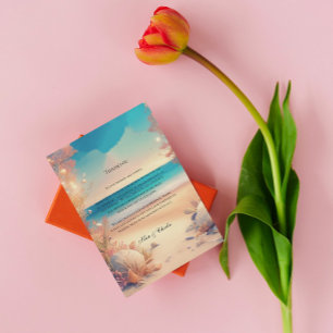 On the beach wedding thankyou card