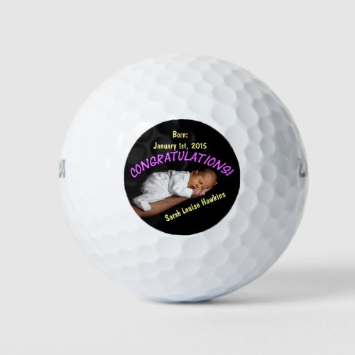On the Birth of Your Baby Girl Golf Ball Keepsake