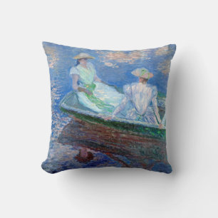 On the Boat, Monet Throw Pillow