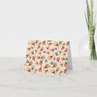 On the Breeze-Floral-Pebble-Distant Dunes Blank Letterpress Thank You Card