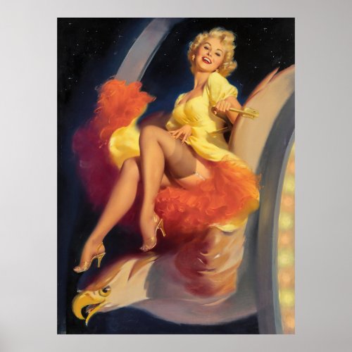 On the Carnival Ride Pinup Women Art Poster