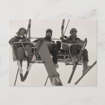 On The Chair Lift Postcard by windsorprints at Zazzle