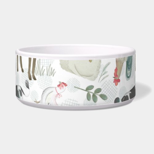 On The Farm Animal Farmhouse Country Pet Bowl