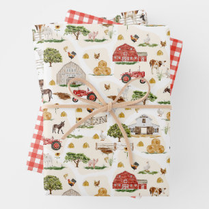 On the Farm - Animals Wrapping Paper Sheets