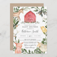 On The Farm Baby Shower Invitation