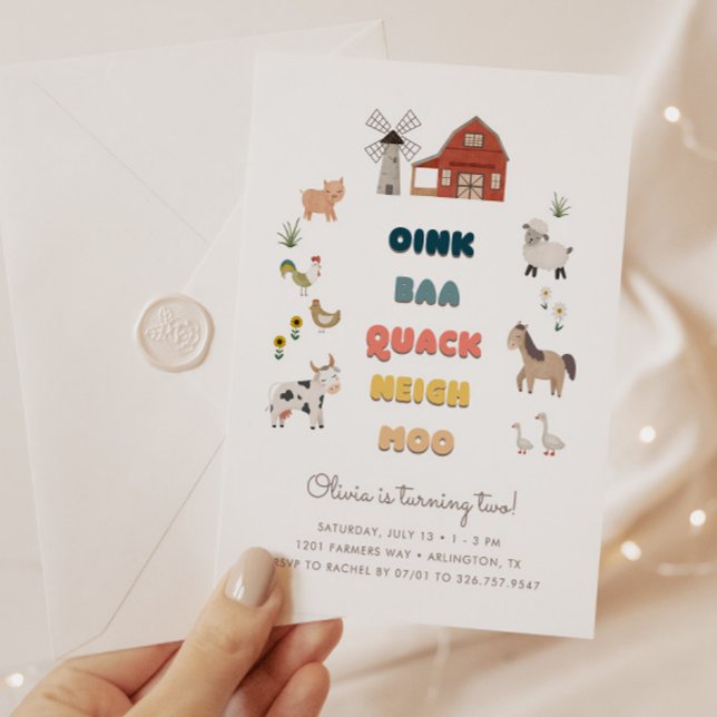 On the Farm Kids' Fun 2nd Birthday  Invitation (Creator Uploaded)