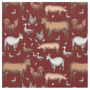 On the Farm Pattern Fabric