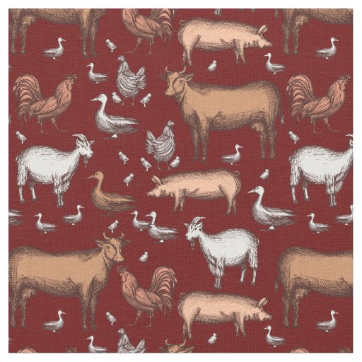 On the Farm Pattern Fabric