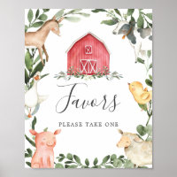 On The Farms Baby Shower Favors Sign