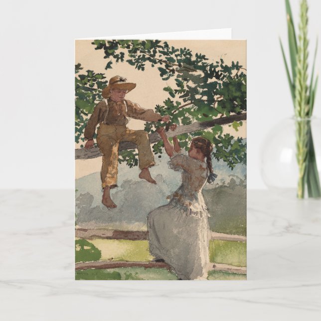 On the Fence | Winslow Homer Card (Front)