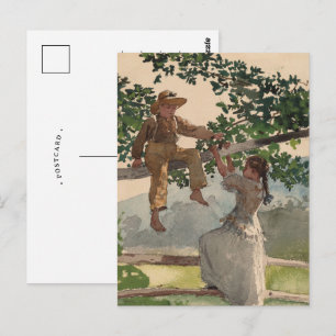 On the Fence Winslow Homer Postcard