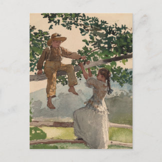 On the Fence | Winslow Homer Postcard