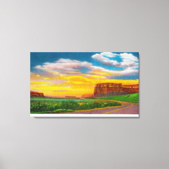 On the floor of the Upper Grand Coulee Dam Canvas Print (Front)