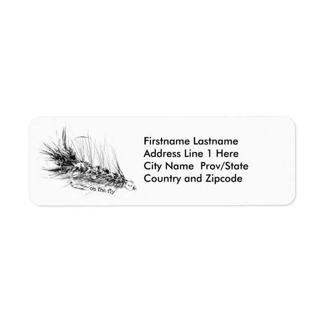 On  the Fly - Fisherman's Fishing Fly Label (Front)