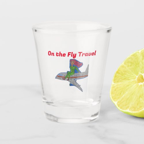 On the Fly Travel Mascot Pretty Pink Shot Glass