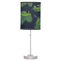 On the Go Blue & Green Moving Vehicles Cars Boys Table Lamp