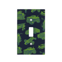On the Go Blue & Green Moving Vehicles Cars Light Switch Cover