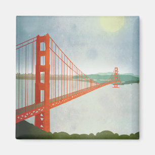On The Golden Gate Bridge Magnet
