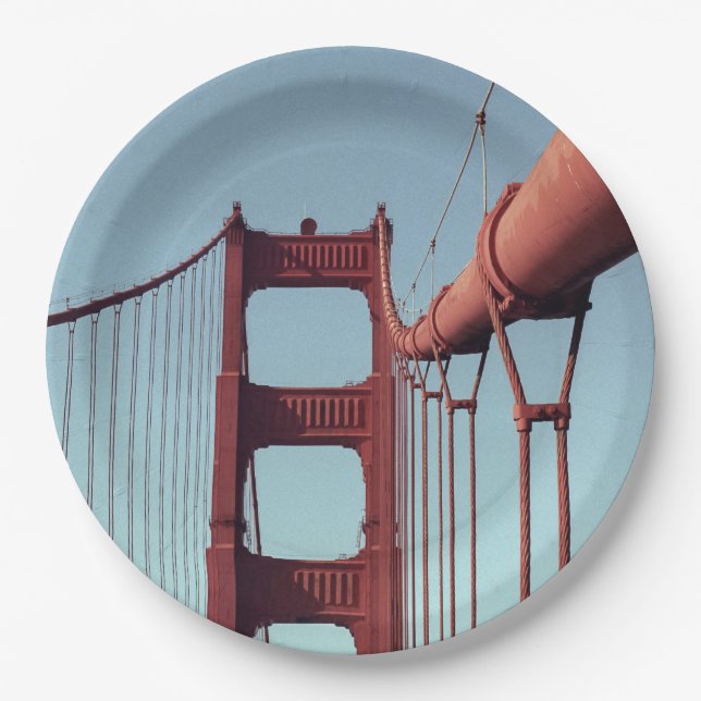 On The Golden Gate Bridge Paper Plates (Front)