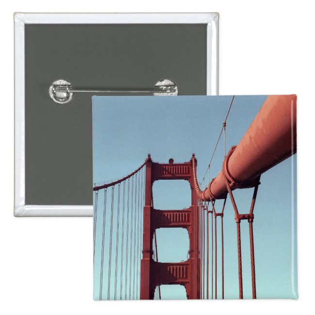 On The Golden Gate Bridge Pinback Button