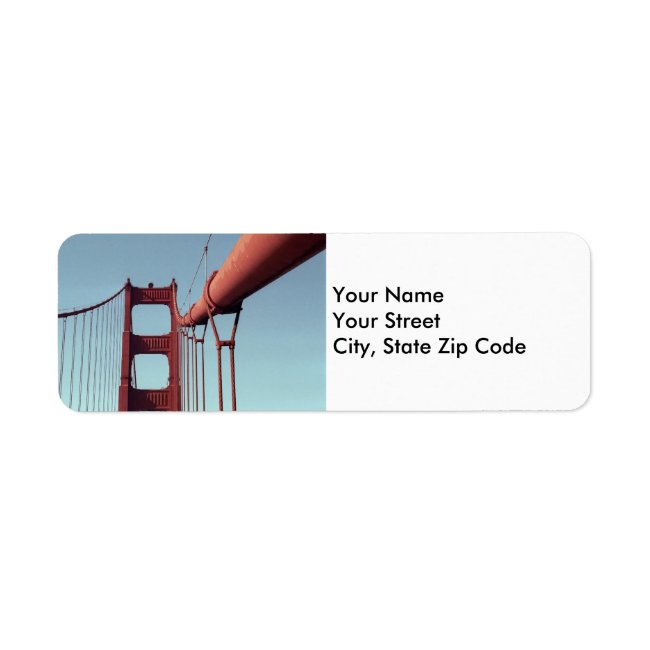 On The Golden Gate Bridge return address label