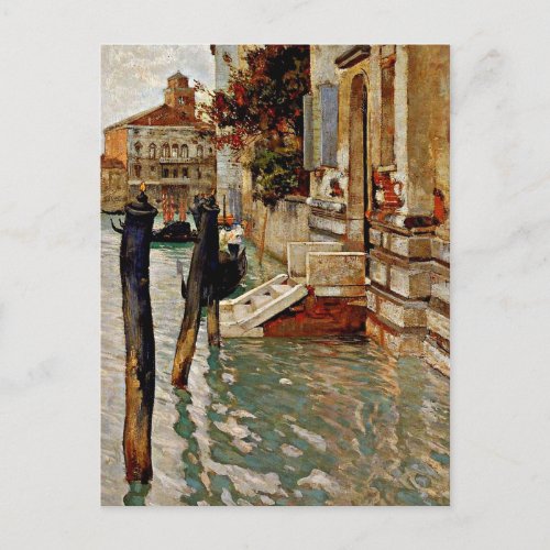 On the Grand Canal Venice__Frits Thaulow painting Postcard