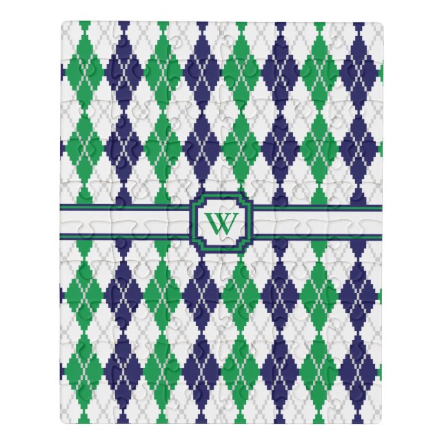 On the Green Argyle Acrylic Puzzle (Puzzle Vertical)