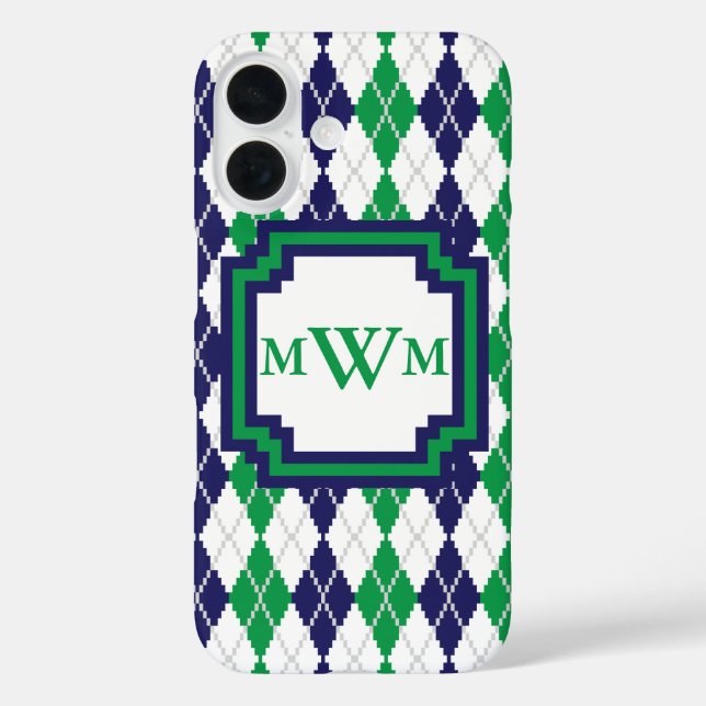 On the Green Argyle Case-Mate Phone Case (Back)