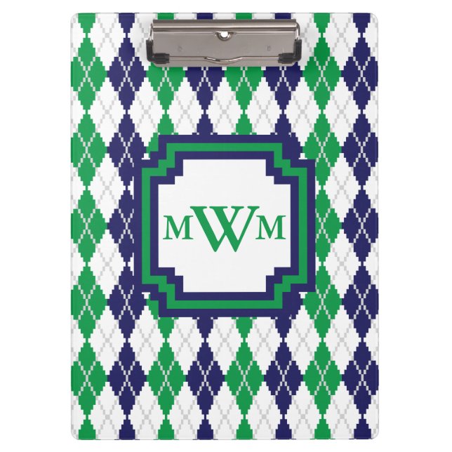 On the Green Argyle Clipboard (Front)