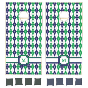 On the Green Argyle Cornhole Set
