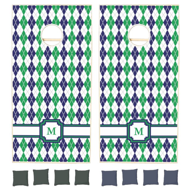 On the Green Argyle Cornhole Set (Set)
