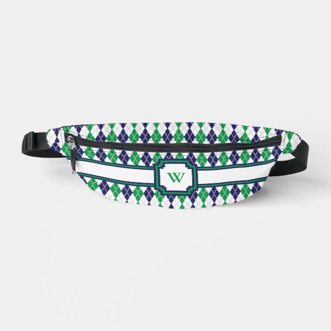 On the Green Argyle Fanny Pack (Front)