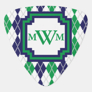 On the Green Argyle Guitar Pick