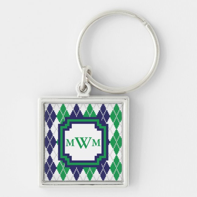 On the Green Argyle Keychain (Front)
