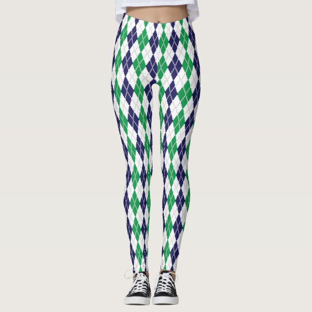 On the Green Argyle Leggings (Front)